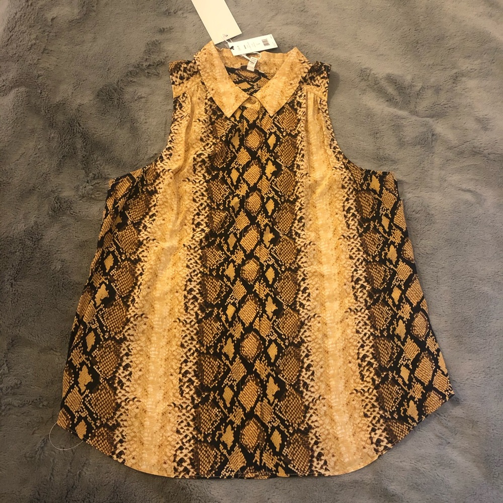 Joie Python Snake Print Sleevless Top NWT - image 5
